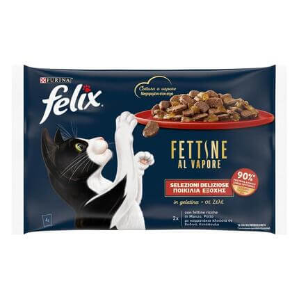 Τα FELIX® Deliciously Sliced ποικιλία εξοχής σε ζελέ είναι τέλεια μαγειρεμένες φέτες στον ατμό, με υψηλή περιεκτικότητα σε π