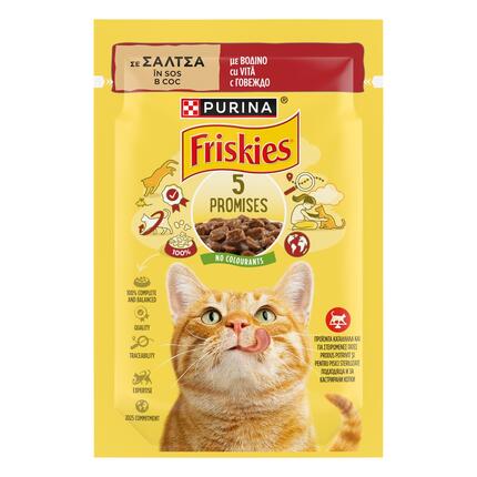 PURINA® FRISKIES®Βοδινό σε Σάλτσα