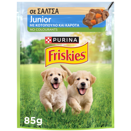 Friskies® JUNIOR με Κοτόπουλο και Καρότα σε Σάλτσα
