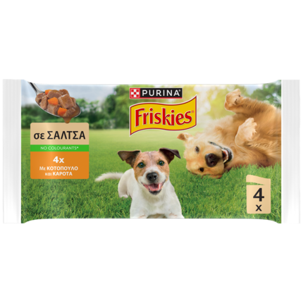 PURINA® FRISKIES® Adult Πολυσυσκευασία με Κοτόπουλο και Καρότα σε Σάλτσα
