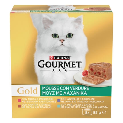 GOURMET™ GOLD Μousse Με Λαχανικά (Αρνί, Πέστροφα, Πάπια, Μπακαλιάρος)