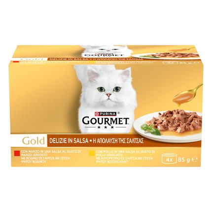 GOURMET™ Gold "Η Απόλαυση της Σάλτσας" με Βοδινό & Κοτόπουλο (Πολυσυσκευασία)