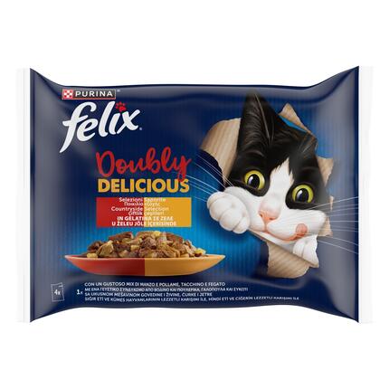 FELIX® AGAIL Πολυσυσκευασία Doubly Delicious Ποικιλία Κρεατων σε Ζελέ