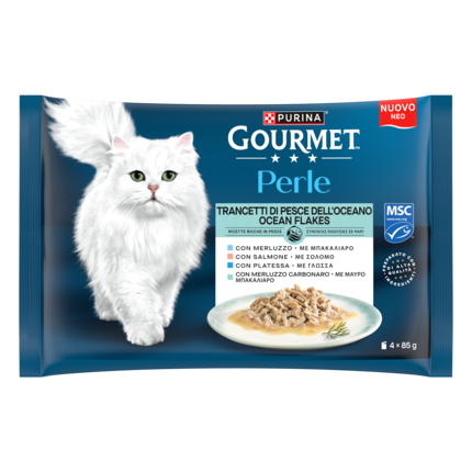 GOURMET™ PERLE Φιλετάκια σε σάλτσα με Ψάρια (Σολομός, Γλώσσα, Μπακαλιάρος, Γάδος) - Πολυσκευασία