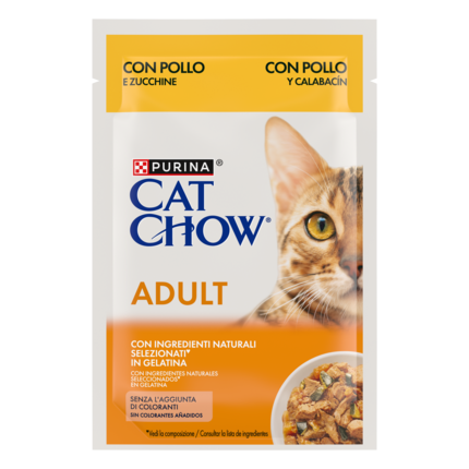 CAT CHOW ADULT Κοτόπουλο & Κολοκυθάκια σε Ζελέ
