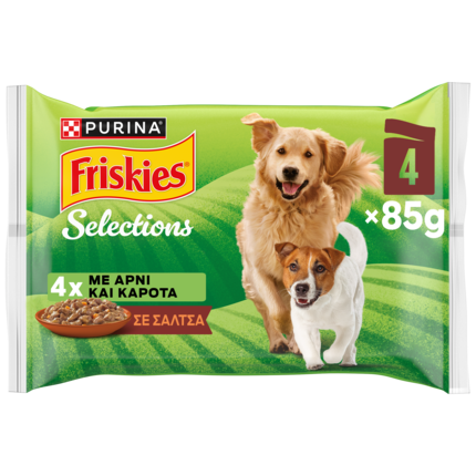 PURINA® FRISKIES® Adult με Αρνί και Καρότα σε Σάλτσα