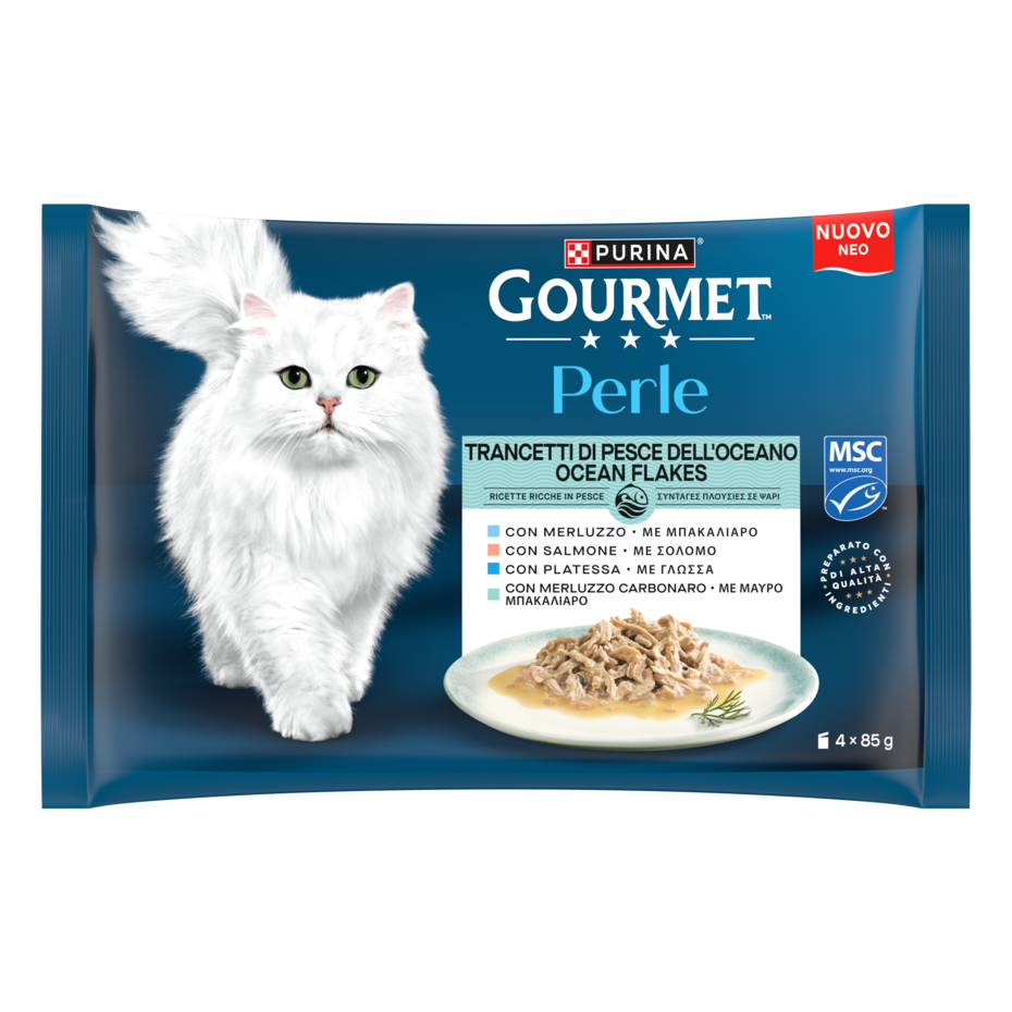 GOURMET™ PERLE Φιλετάκια σε σάλτσα με Ψάρια (Σολομός, Γλώσσα, Μπακαλιάρος, Γάδος) - Πολυσκευασία
