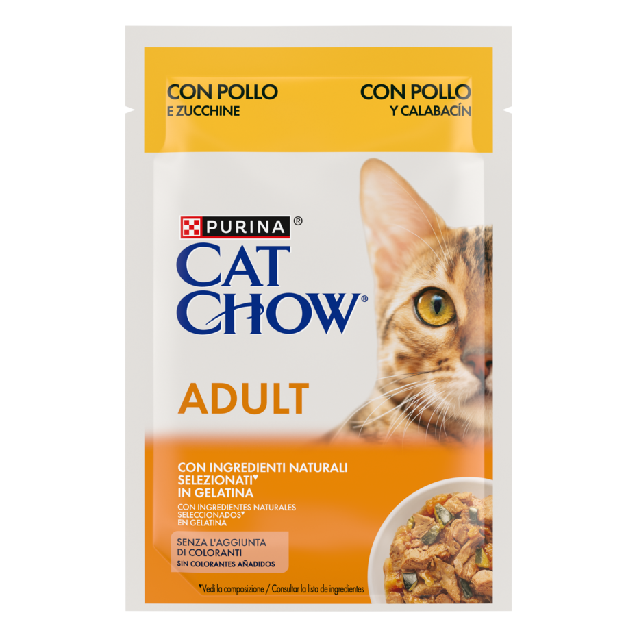 CAT CHOW ADULT Κοτόπουλο & Κολοκυθάκια σε Ζελέ