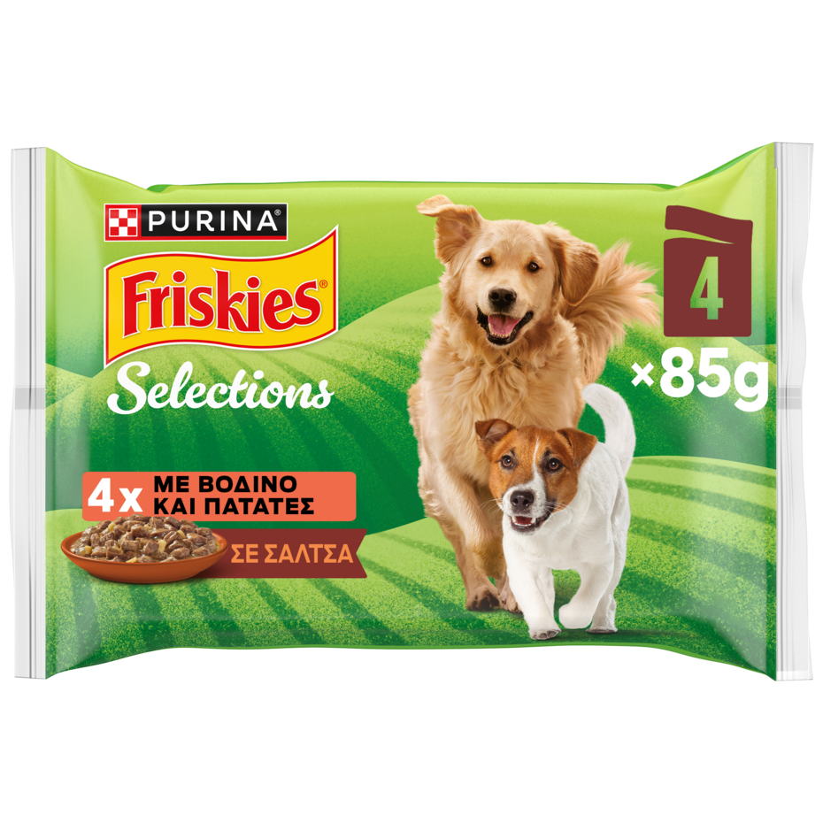 PURINA® FRISKIES® Adult Πολυσυσκευασία με Βοδινό και Πατάτες σε Σάλτσα
