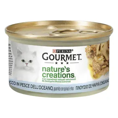 GOURMET® NATURE'S CREATIONS με Ψάρια Ωκεανού, γαρνιρισμένο με σπανάκι και ρύζι