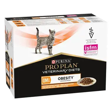 PRO PLAN® VETERINARY DIETS OM OBESITY MANAGEMENT Cat Κομματάκια σε σάλτσα Κοτόπουλο