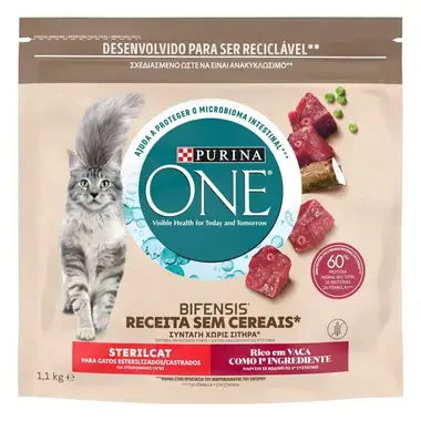 Purina ONE Sterilcat Βοδινό Grain Free 1,1kg