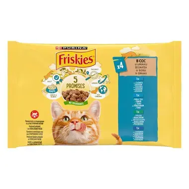 FRISKIES® Πολυσυσκευασία Θαλασσινών σε Σάλτσα