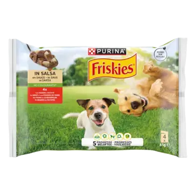 PURINA® FRISKIES® Adult Πολυσυσκευασία με Βοδινό και Πατάτες σε Σάλτσα