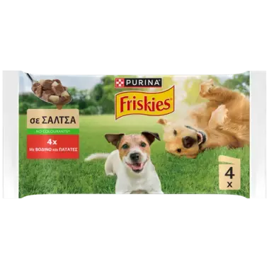 PURINA® FRISKIES® Adult Πολυσυσκευασία με Βοδινό και Πατάτες σε Σάλτσα