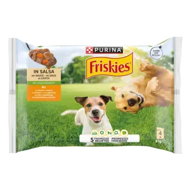 PURINA® FRISKIES® Adult Πολυσυσκευασία με Κοτόπουλο και Καρότα σε Σάλτσα
