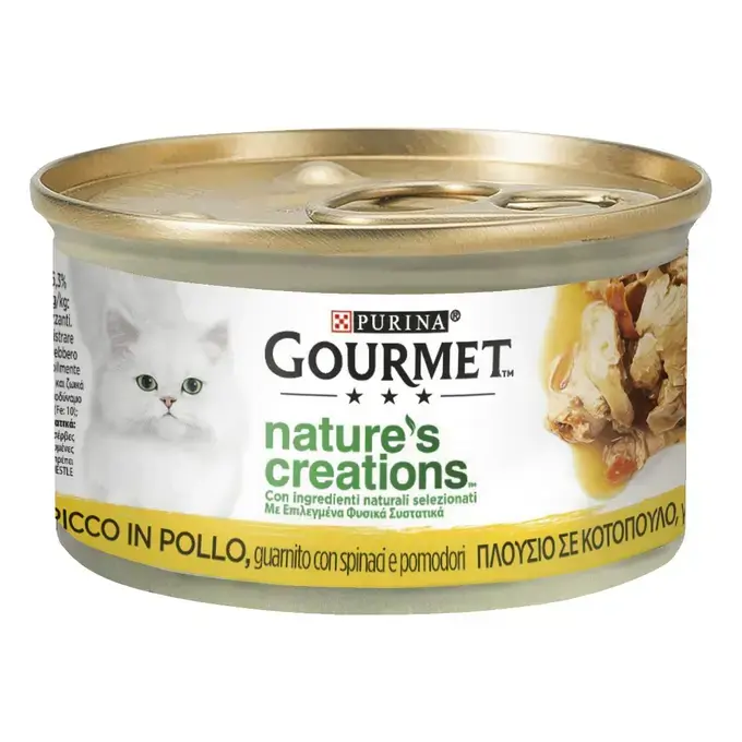 GOURMET®  NATURE'S CREATIONS  με Κοτόπουλο, γαρνιρισμένο με σπανάκι και ντομάτες