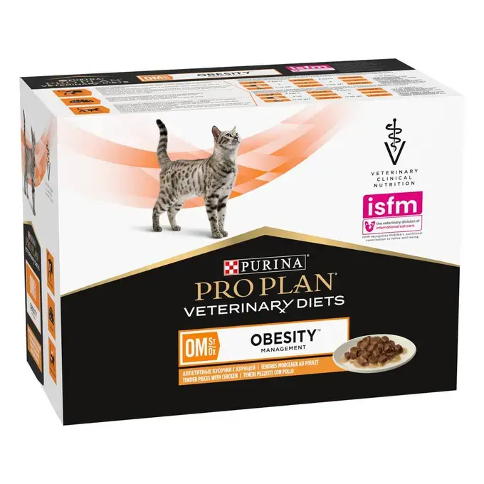 PRO PLAN® VETERINARY DIETS OM OBESITY MANAGEMENT Cat Κομματάκια σε σάλτσα Κοτόπουλο