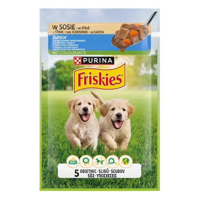 Friskies® JUNIOR με Κοτόπουλο και Καρότα σε Σάλτσα