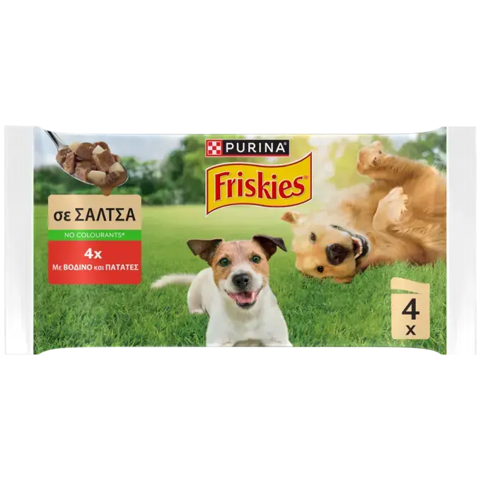 PURINA® FRISKIES® Adult Πολυσυσκευασία με Βοδινό και Πατάτες σε Σάλτσα