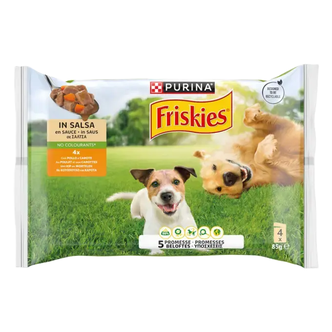 PURINA® FRISKIES® Adult Πολυσυσκευασία με Κοτόπουλο και Καρότα σε Σάλτσα