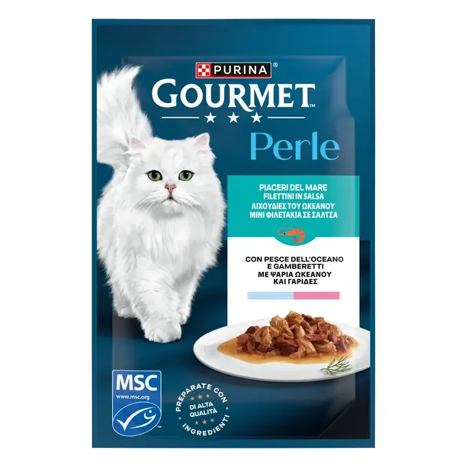 GOURMET™ PERLE Φιλετάκια με ΨΑΡΙΑ ΩΚΕΑΝΟΥ & ΓΑΡΙΔΕΣ 