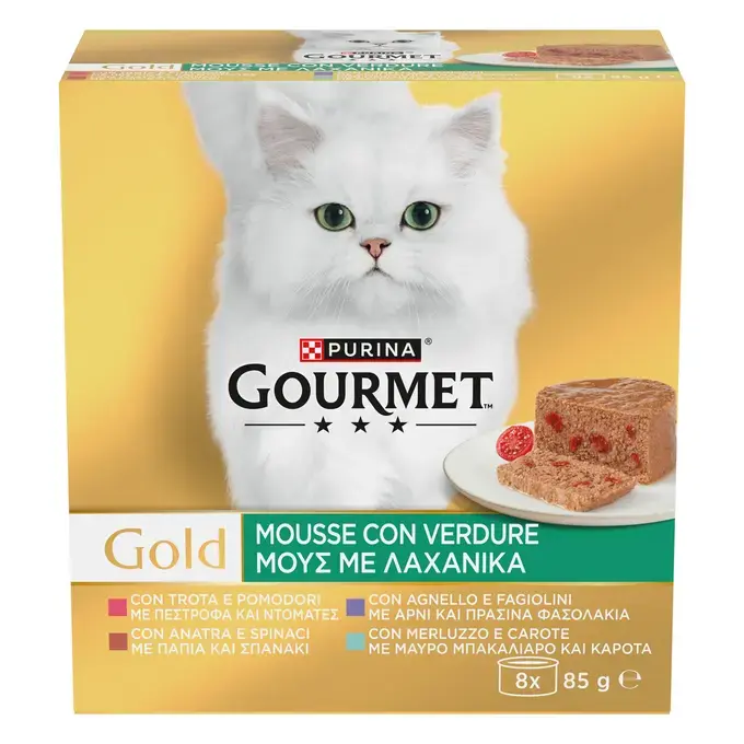 GOURMET™ GOLD Μousse Με Λαχανικά (Αρνί, Πέστροφα, Πάπια, Μπακαλιάρος)