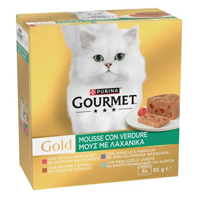 GOURMET™ GOLD Μousse Με Λαχανικά (Αρνί, Πέστροφα, Πάπια, Μπακαλιάρος)