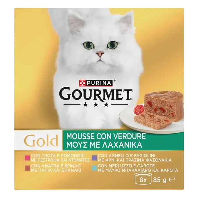 GOURMET™ GOLD Μousse Με Λαχανικά (Αρνί, Πέστροφα, Πάπια, Μπακαλιάρος)