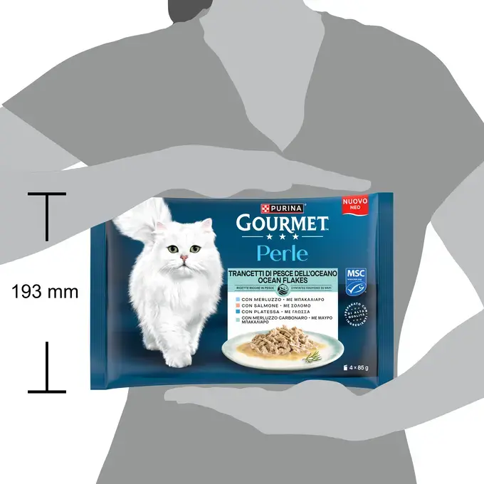 GOURMET™ PERLE Φιλετάκια σε σάλτσα με Ψάρια (Σολομός, Γλώσσα, Μπακαλιάρος, Γάδος) - Πολυσκευασία