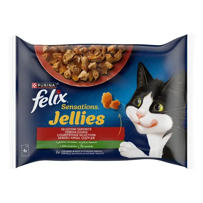 FELIX® Sensations Jellies Πολυσυσκευασία Βοδινό και Κοτόπουλο