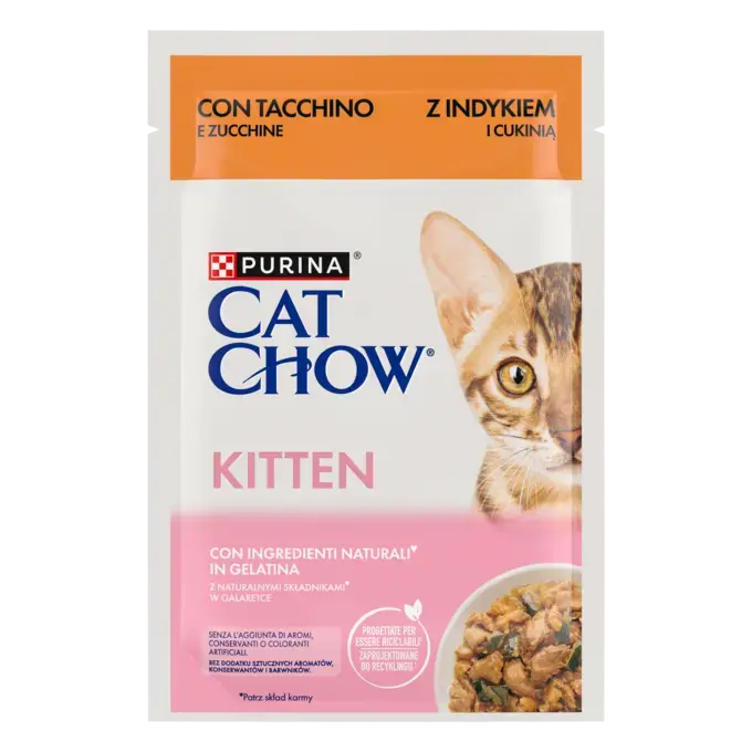 CAT CHOW KITTEN  Γαλοπούλα & Κολοκυθάκια σε Ζελέ 