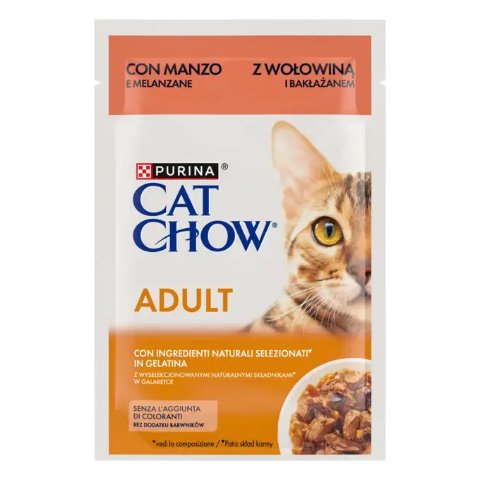 CAT CHOW ADULT Bοδινό & Μελιτζάνες σε Ζελέ