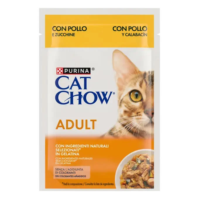 CAT CHOW ADULT Κοτόπουλο & Κολοκυθάκια σε Ζελέ