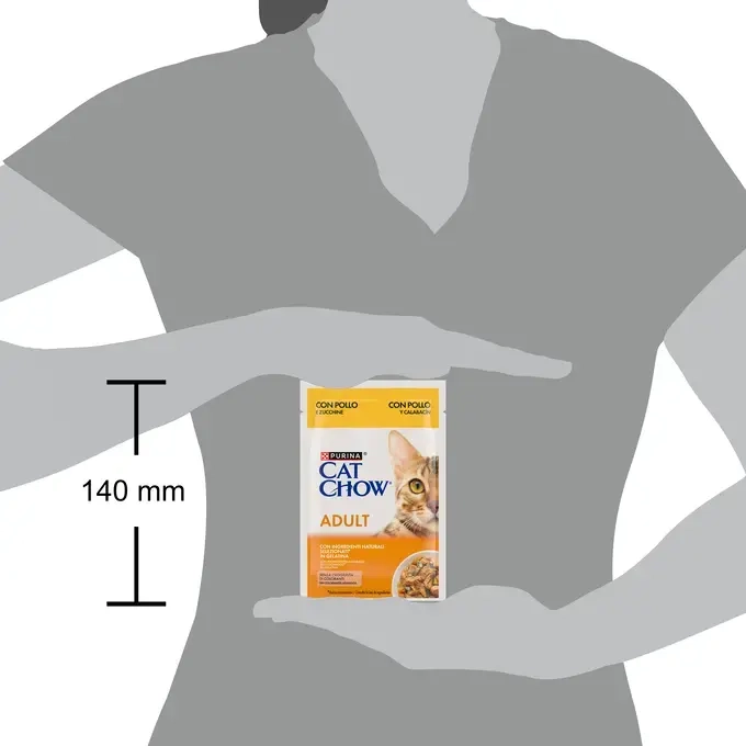 CAT CHOW ADULT Κοτόπουλο & Κολοκυθάκια σε Ζελέ