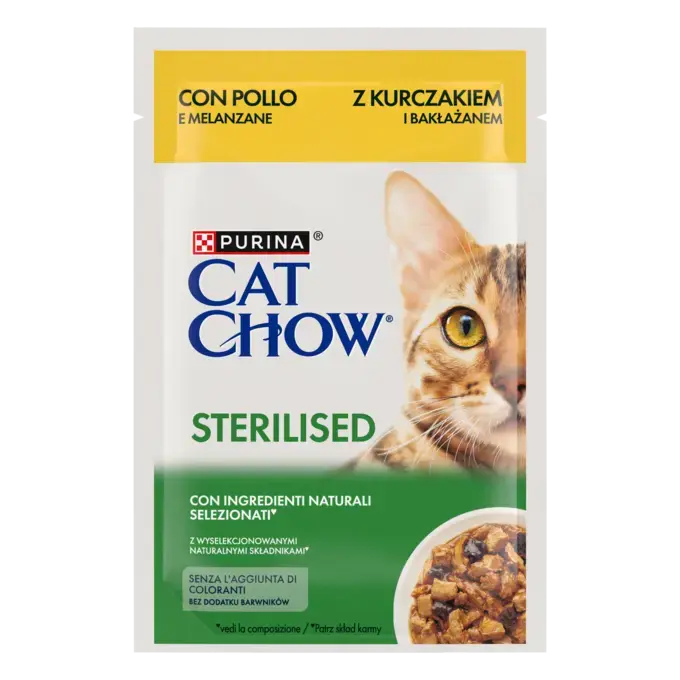 CAT CHOW STERILISED  Κοτόπουλο & Μελιτζάνες σε Σάλτσα