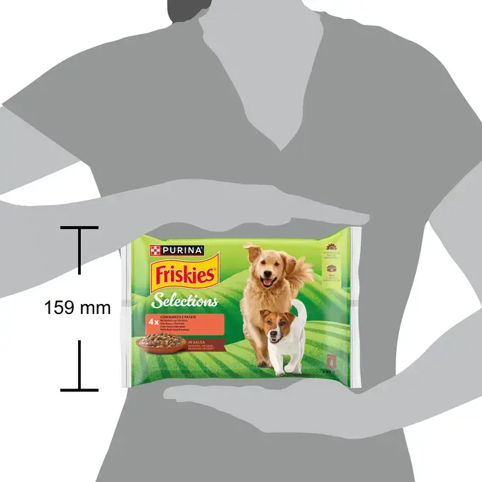 PURINA® FRISKIES® Adult Πολυσυσκευασία με Βοδινό και Πατάτες σε Σάλτσα