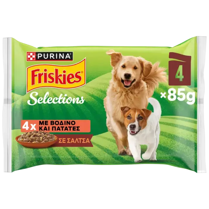 PURINA® FRISKIES® Adult Πολυσυσκευασία με Βοδινό και Πατάτες σε Σάλτσα