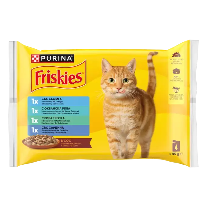 FRISKIES® Πολυσυσκευασία Θαλασσινών σε Σάλτσα