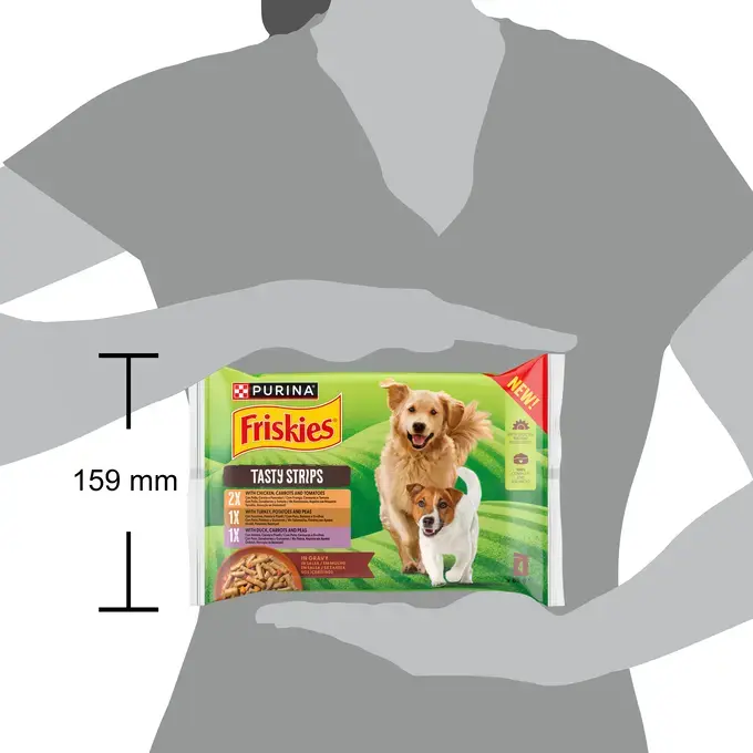 FRISKIES ADULT TASTY STRIPS ΠΟΛΥΣΥΣΚΕΥΑΣΙΑ με Κοτόπουλο, Γαλοπούλα και Πάπια σε Σάλτσα 
